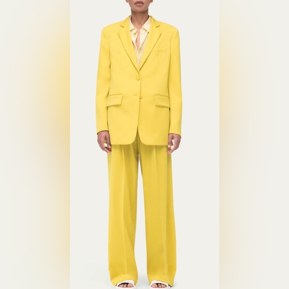 Another Tomorrow Oversized  Wool blend Blazer In Yellow  Size 40 - Picture 1 of 8